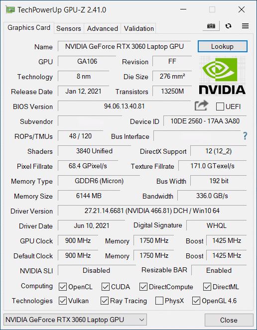 RTX 3060 Laptop